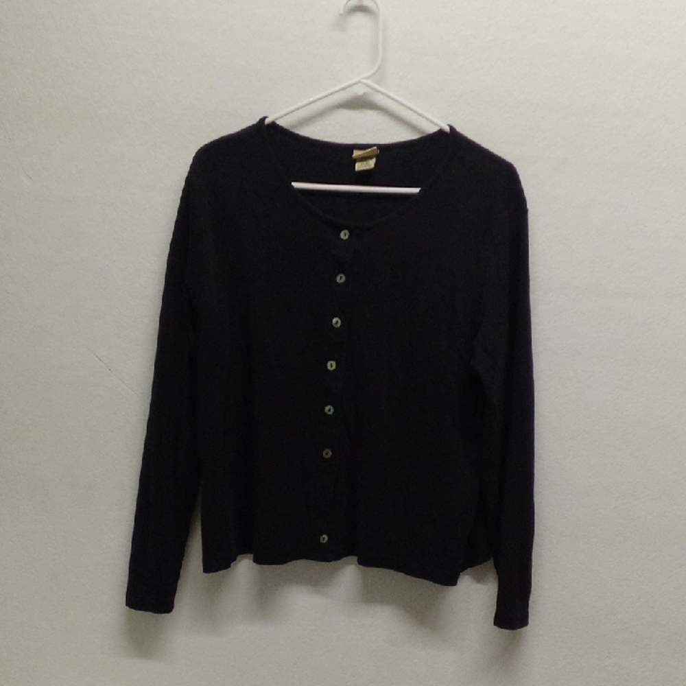 L.L. Bean Classic Black Button Down Sweater